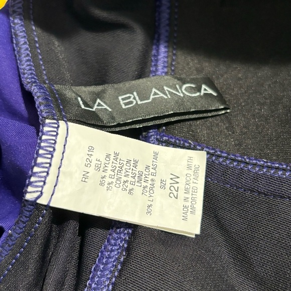 LA BLANCA Sz 22 Island Goddess Ruched Thin Straps Padded One Piece Bathing Suit - Picture 6 of 9